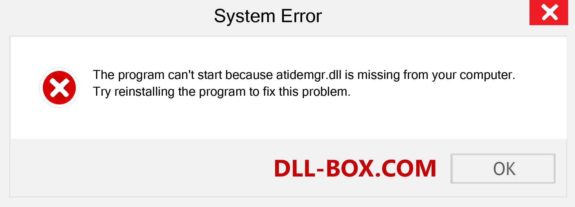  atidemgr.dll file is missing?. Download for Windows 7, 8, 10 - Fix  atidemgr dll Missing Error on Windows, photos, images