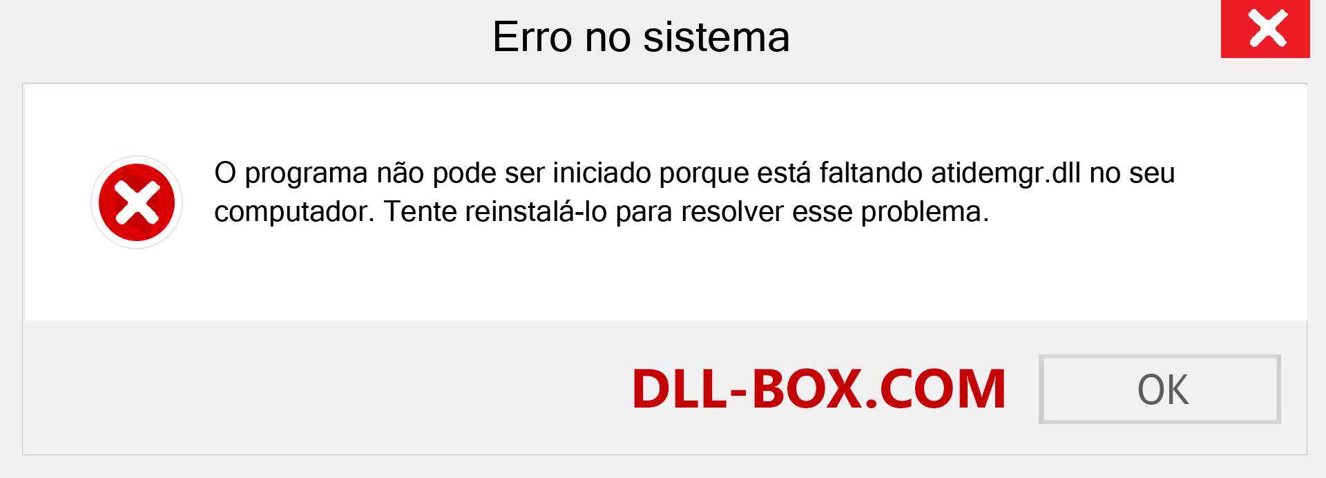 Arquivo atidemgr.dll ausente ?. Download para Windows 7, 8, 10 - Correção de erro ausente atidemgr dll no Windows, fotos, imagens